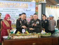 HUT TNI ke-81, Polres Aceh Tengah Beri Surprise untuk Kodim 0106 Usai Upacara